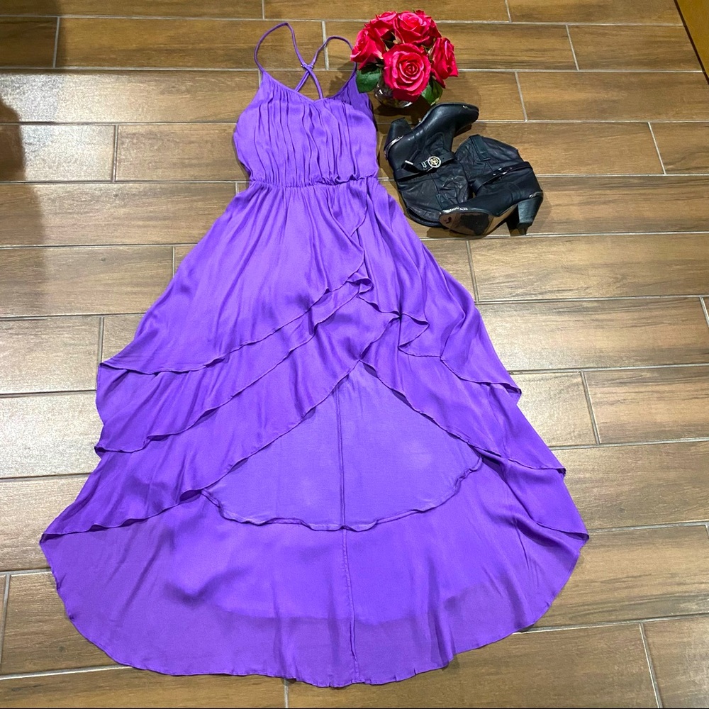 Guess Lavender High/Low Ruffle Dress (size XS)πΉ - Picture 3 of 11